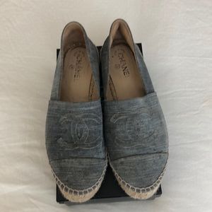 🖤 CHANEL Grey Suede Espadrilles 🖤